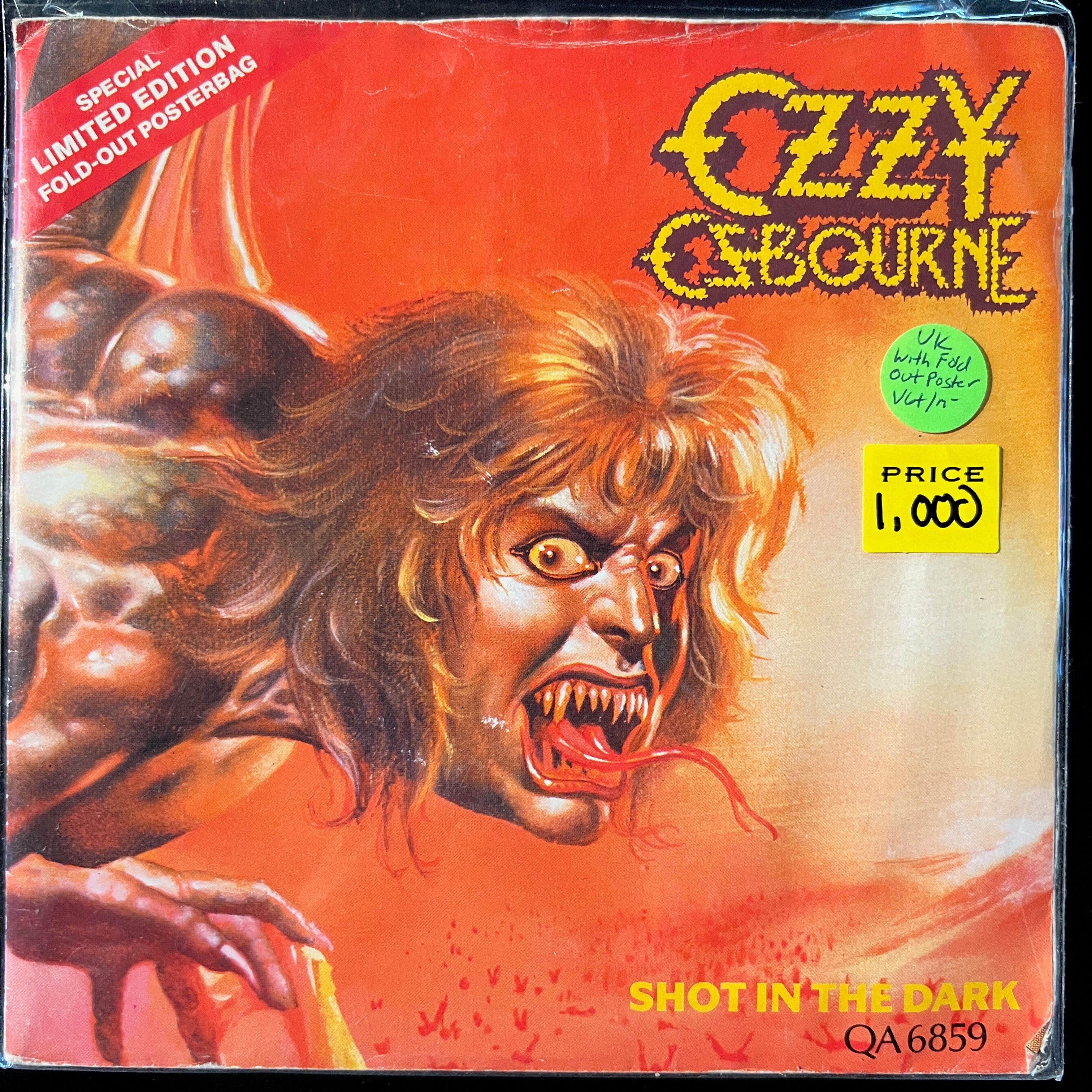 OZZY OSBOURNE - SHOT IN THE DARK (EPIC 1986, WITH FOLD OUT POSTER)